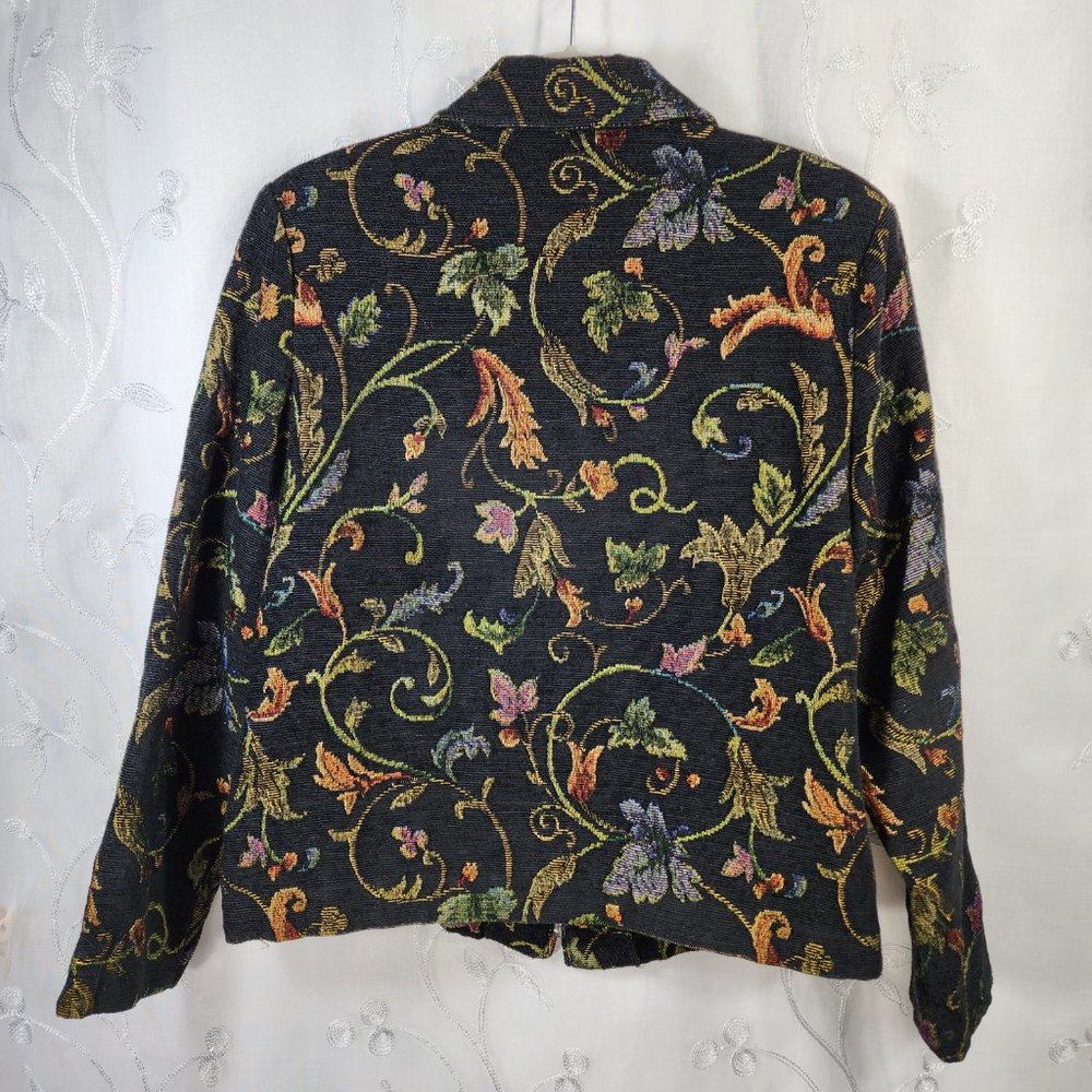 Floral Pattern, Tapestry style, Zip-up Blazer/Jacket. Dress Barn. M. - Picture 5 of 5